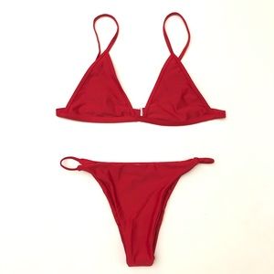 NWOT Red triangle bikini set L